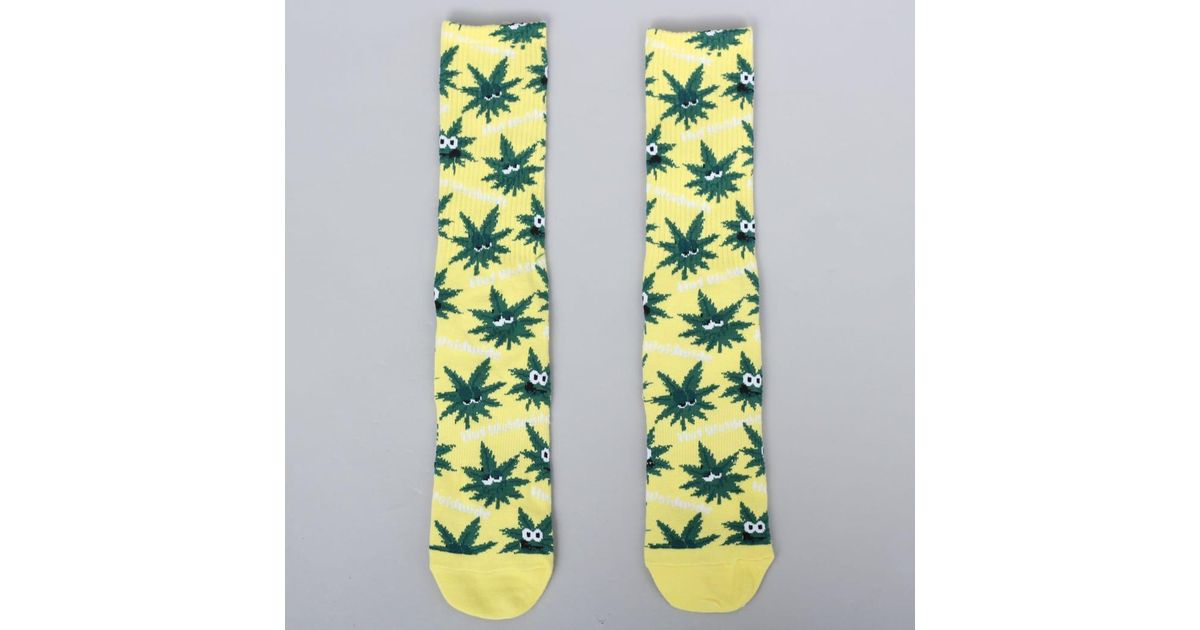 Huf Mens Plantlife Full Melange Sock Aurora Yellow OFA