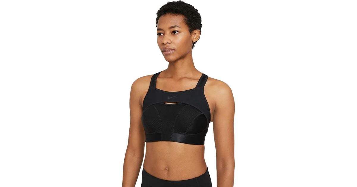 Buy Nike Black Dri-FIT Alpha High Support Padded Front Zip Sports