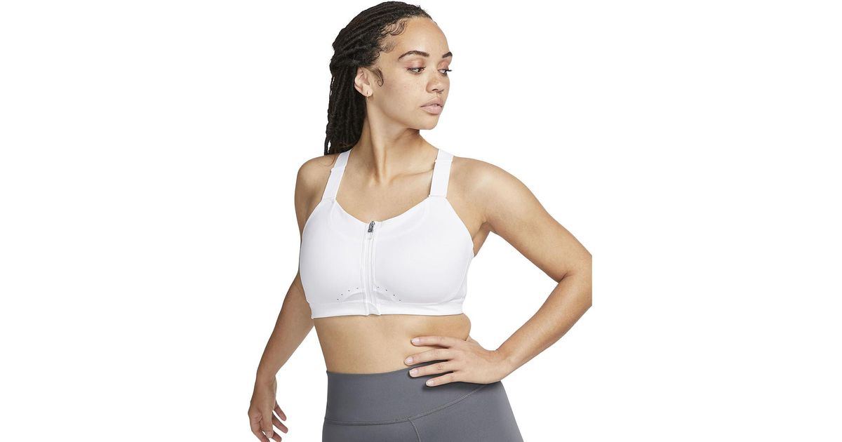 Nike Drifit Alpha Bra in White Lyst