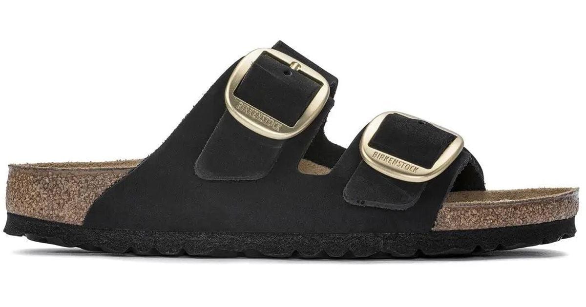 birkenstock big buckle black gold