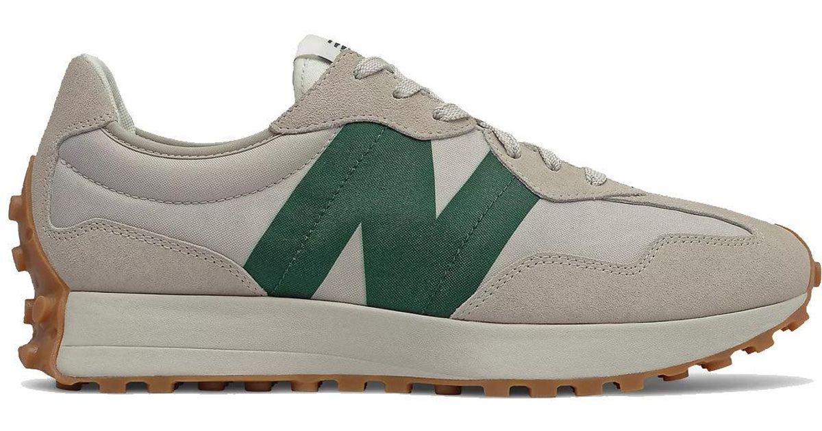 New Balance 327 Trainers Timberwolf in Green Lyst