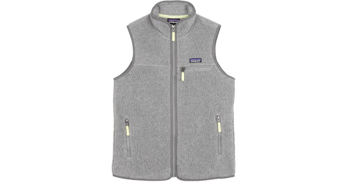 Patagonia Retro Pile Fleece Vest Salt Grey in Gray Lyst