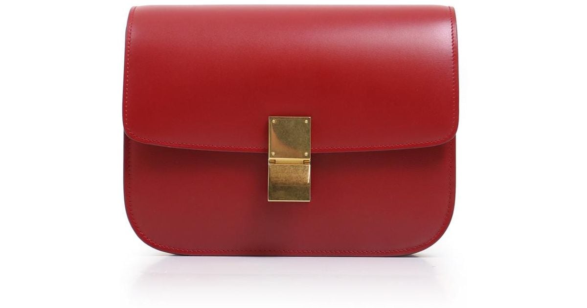 celine box bag red
