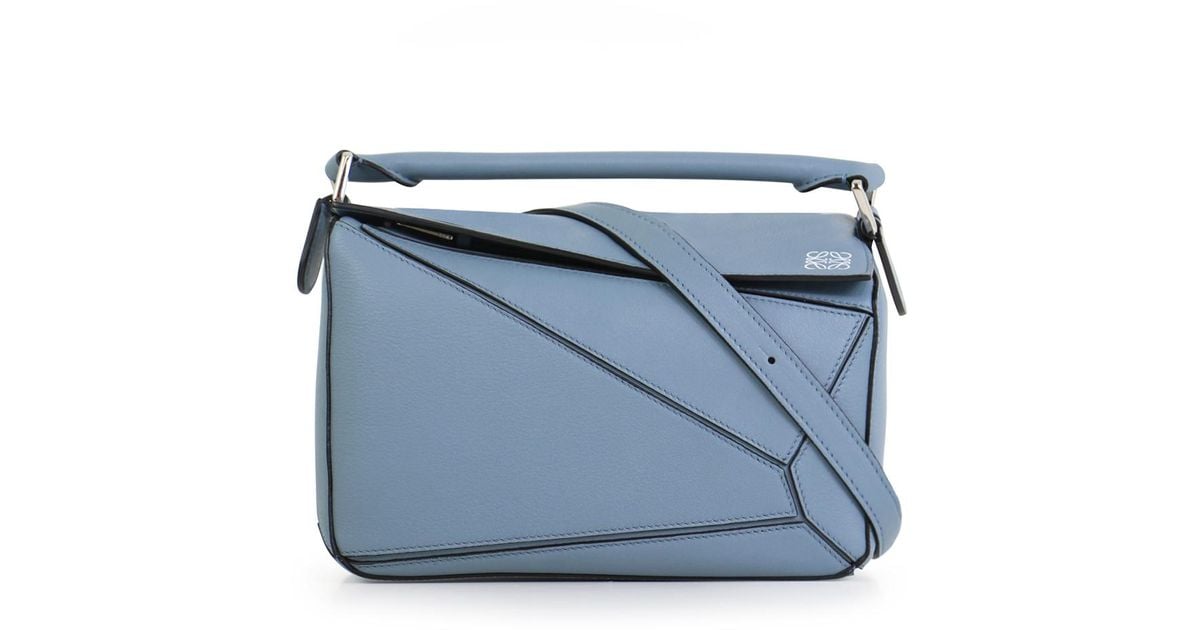 loewe puzzle bag small stone blue