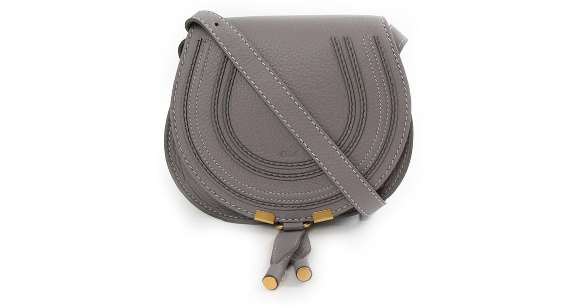 Chloé Marcie Small Saddle Bag Cashmere Grey in Gray Save 25 Lyst