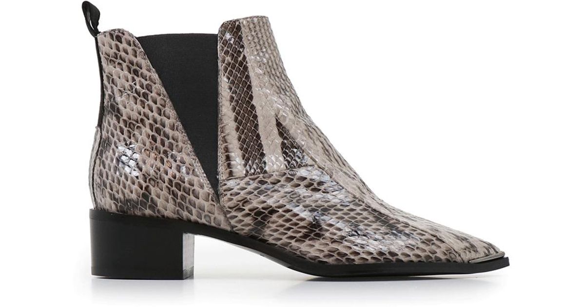 acne snakeskin boots