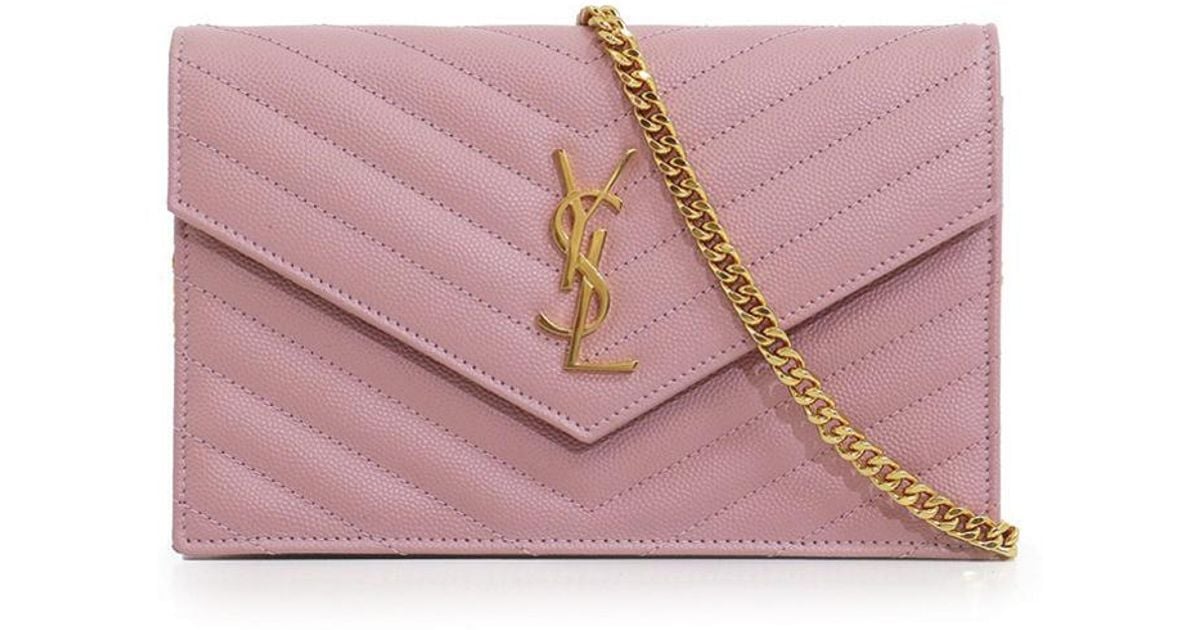 ysl chain wallet pink