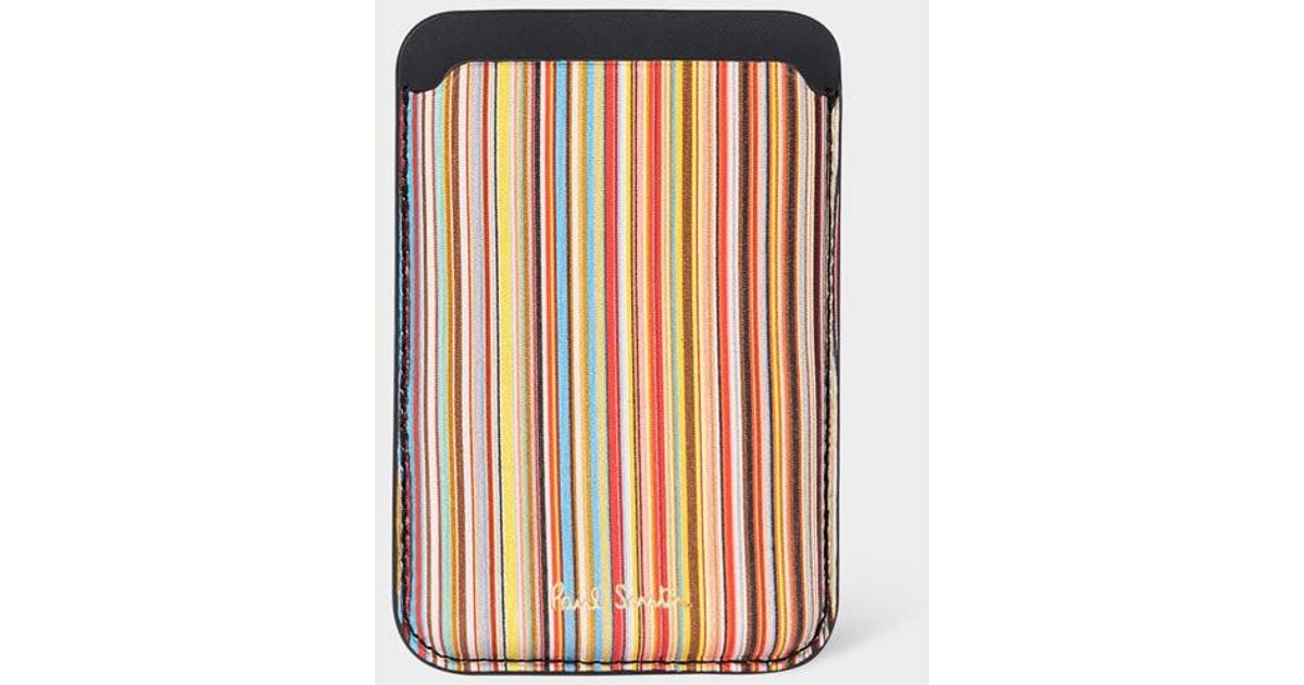 Paul Smith 'Signature Stripe' Iphone Magsafe Leather Credit Card