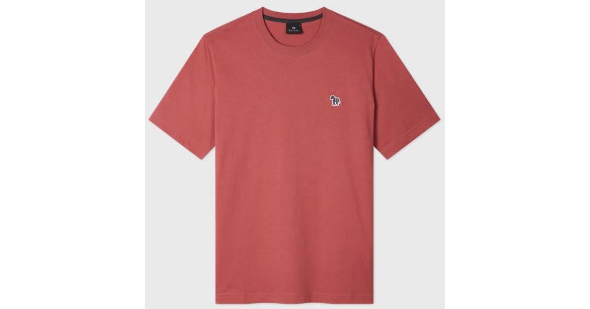Paul Smith Soft Organic Cotton Zebra Logo T-Shirt in Red for Men | Lyst
