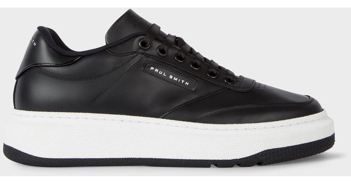 paul smith black leather trainers
