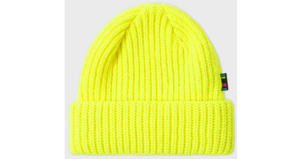 yellow beanie hat