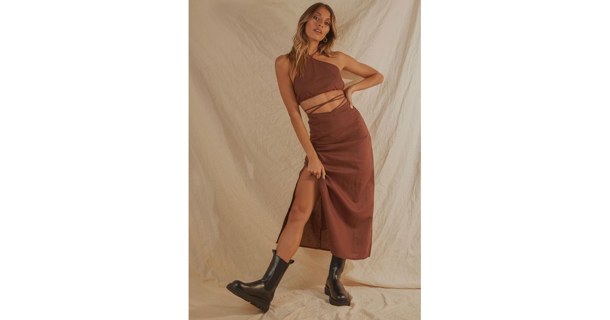 Peppermayo Beach Club Linen Tie Skirt 