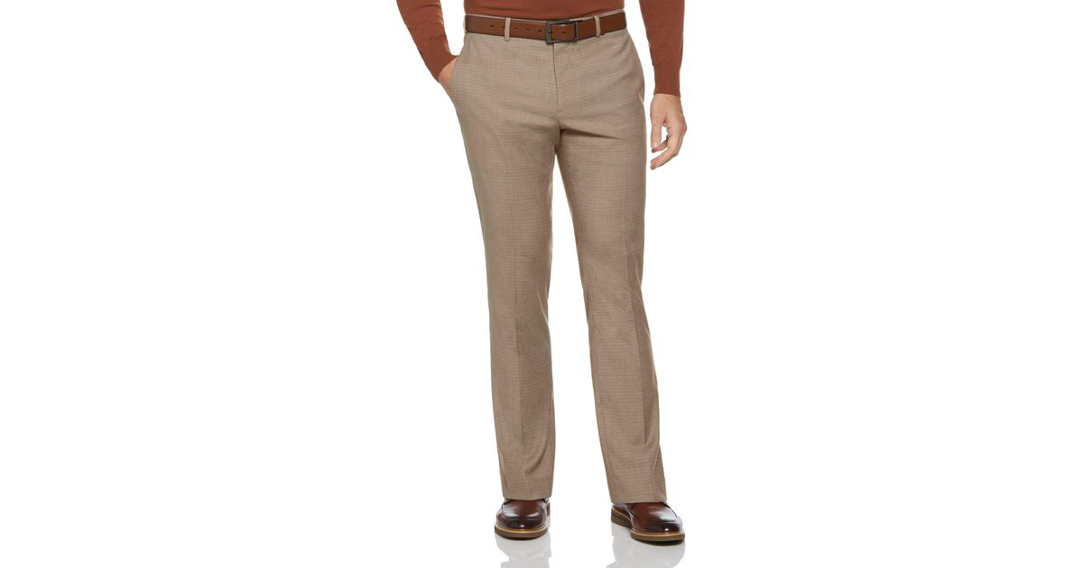Perry Ellis Slim Fit Fine Grid Suit Pant in Natural for Men Lyst