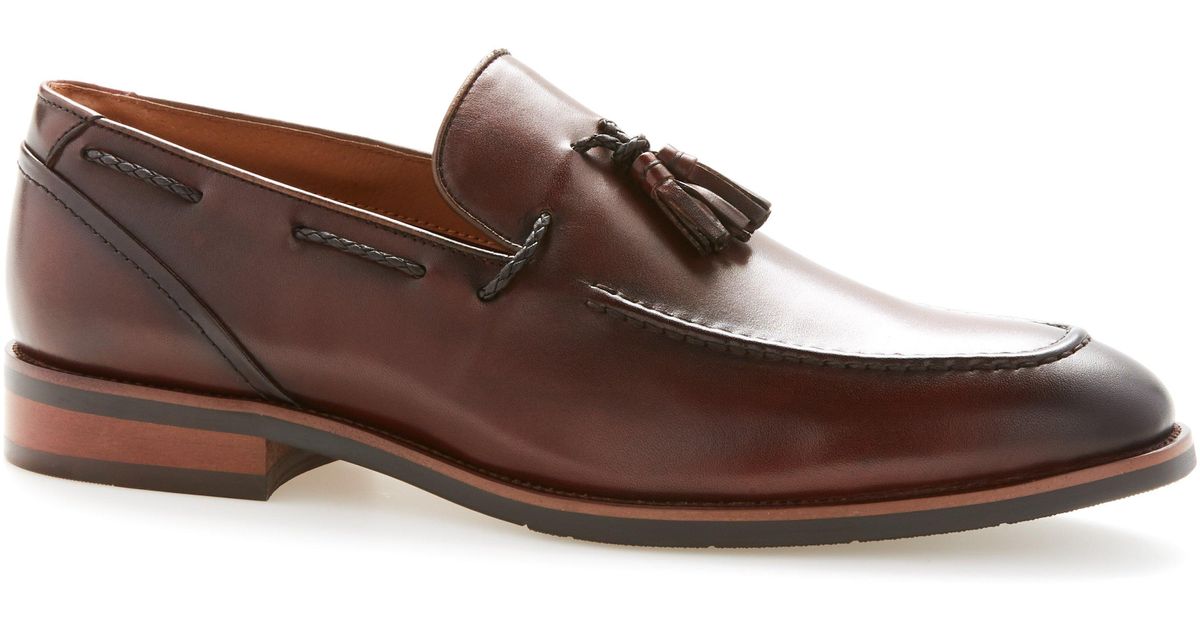 Perry Ellis Braided Leather Tassel Loafer in Brown for Men - Lyst