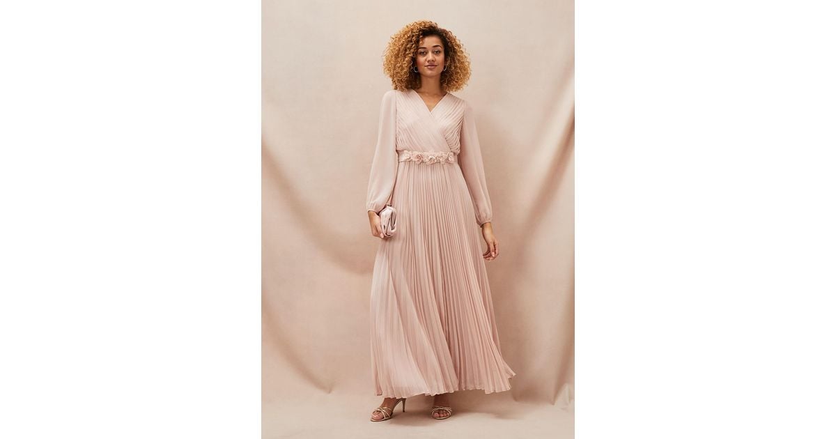 【Phase Eight】UK発 Alecia プリーツ シフォン マキシ ドレス phase-eight-Antique-Rose-s-