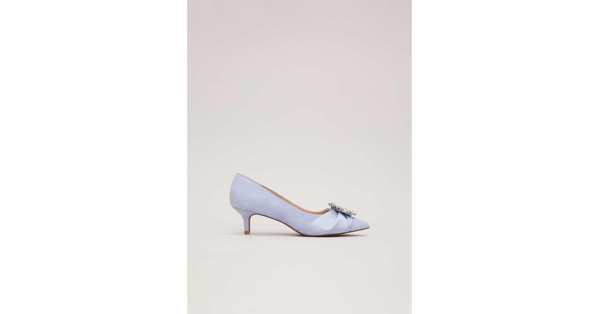 Pale blue kitten heels sale