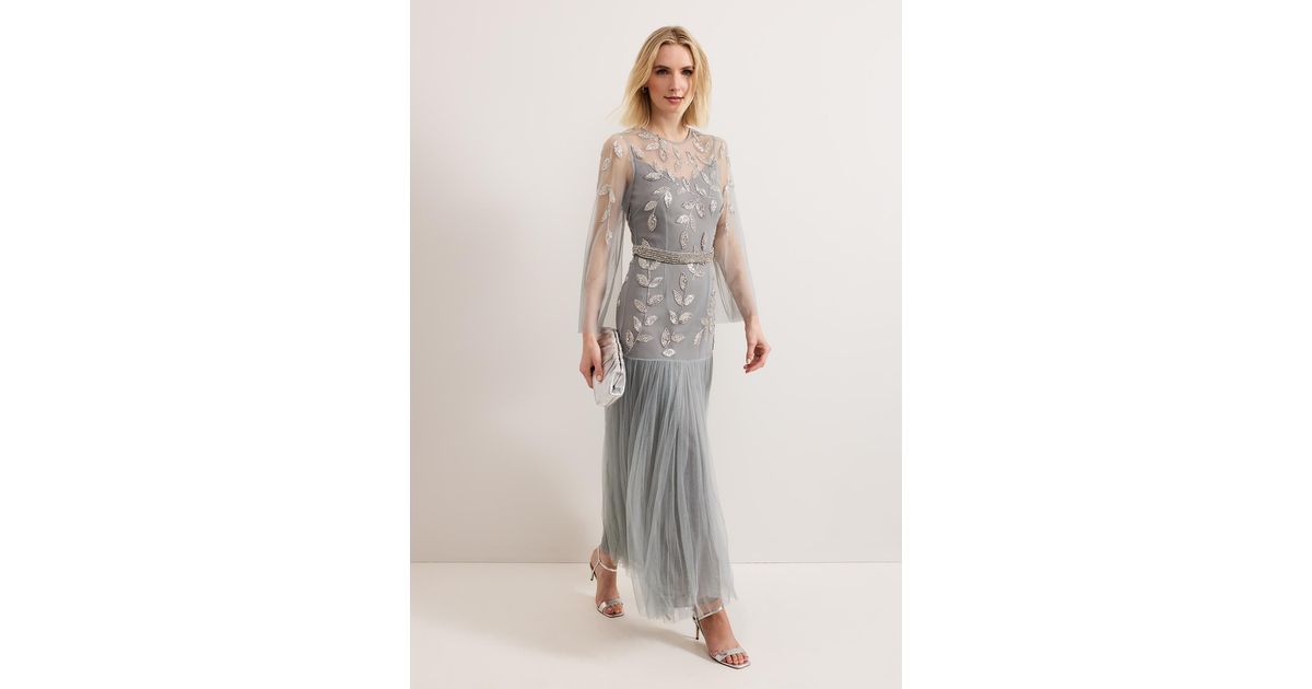 Phase Eight Trish Beaded Maxi Dress in White