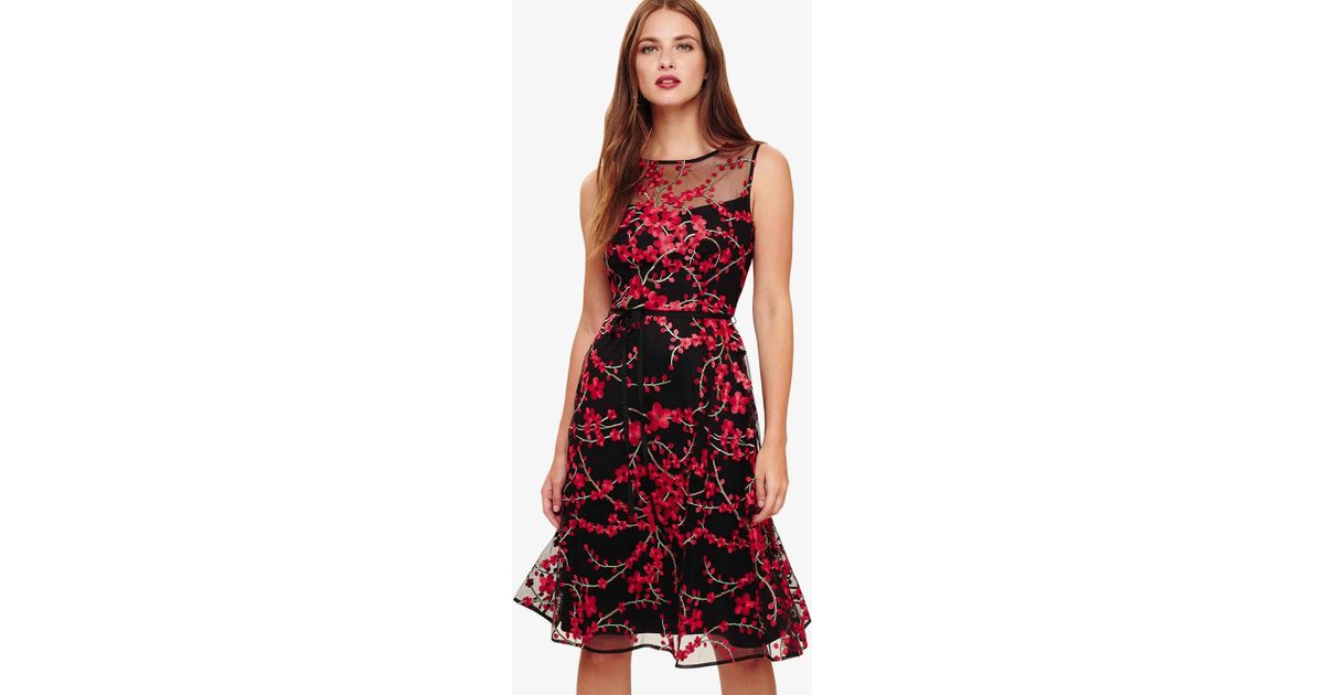 phase eight sable embroidered dress pink