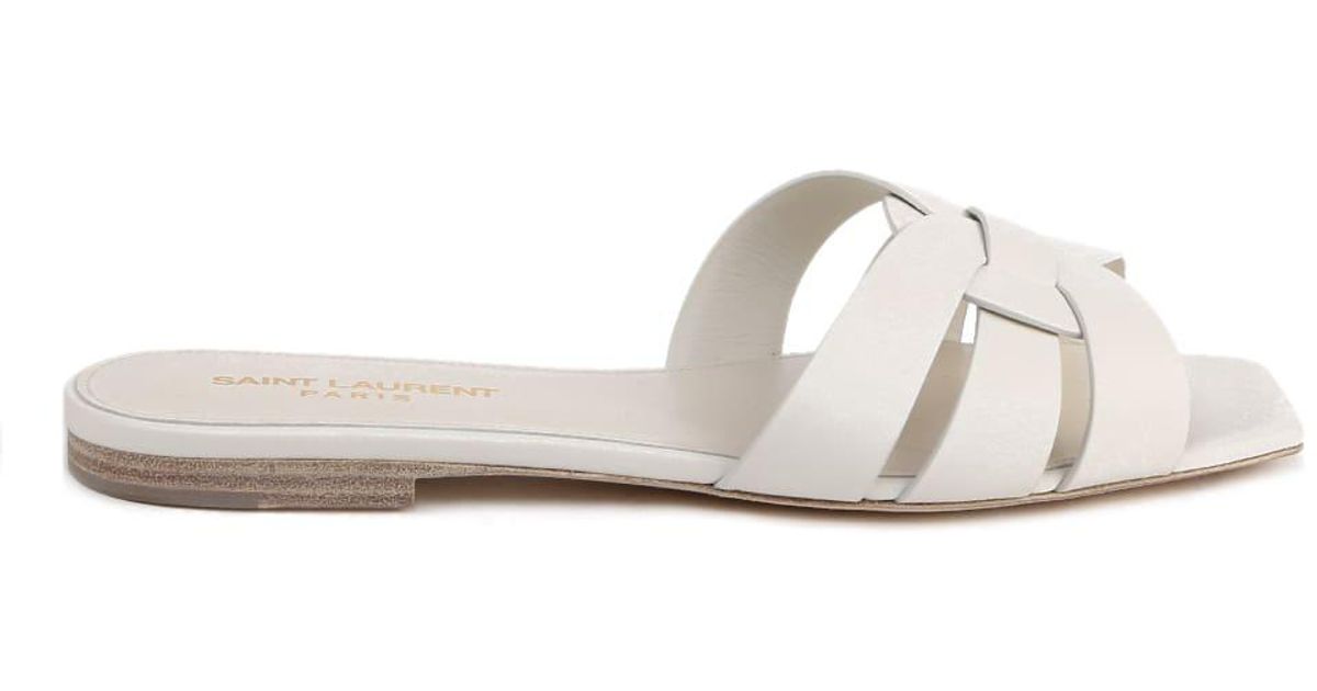 Saint Laurent Nu Pieds Tribute 05 Sandals In Leather in Natural | Lyst