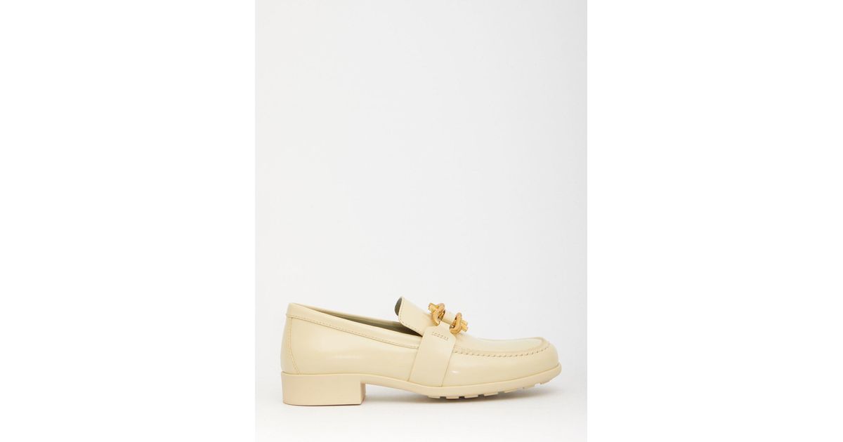 Bottega Leather Monsieur Cream Loafers in Natural Save 57