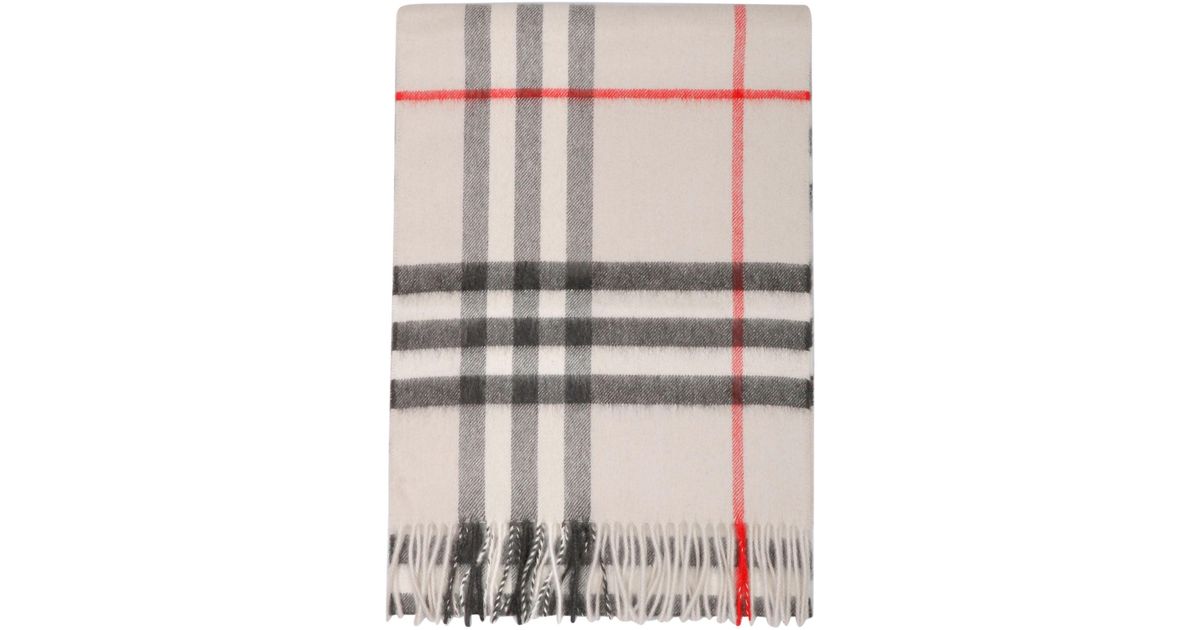 Burberry Cashmere Scarf in Beige (Natural) | Lyst