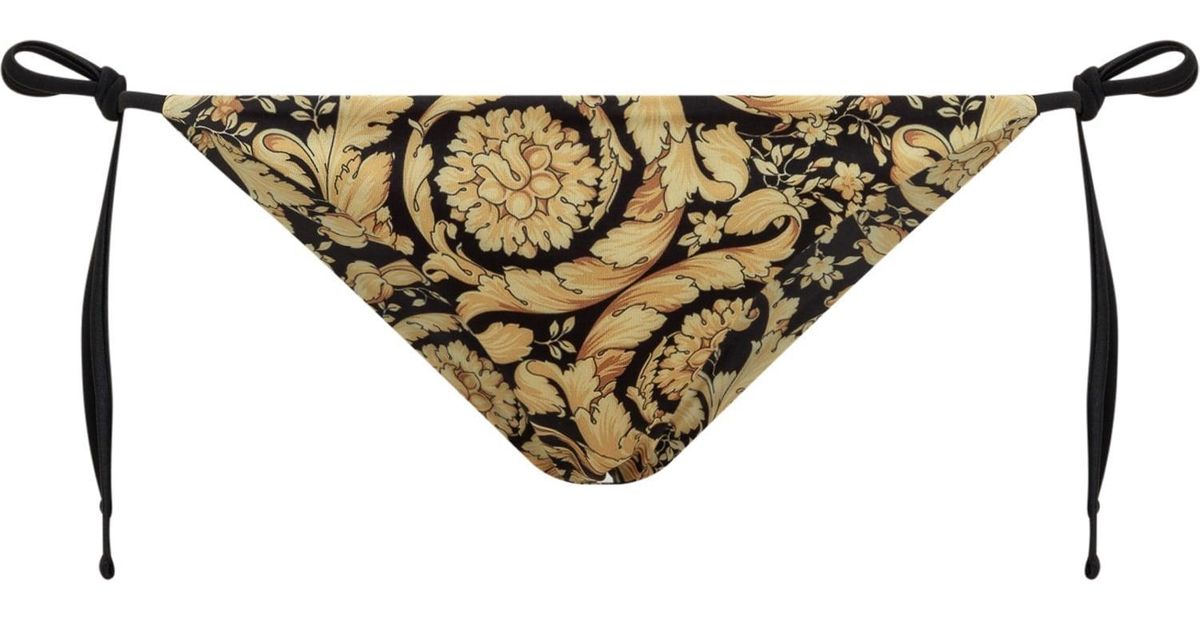 Versace Baroque Bikini Slip in Natural | Lyst