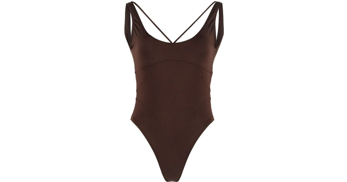 Jacquemus One-piece Swimsuit in Brown | Lyst