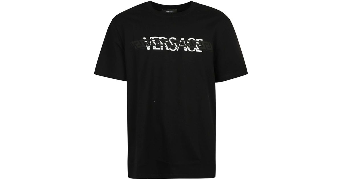 Versace Cotton La Greca T-shirt - Men in Black for Men | Lyst