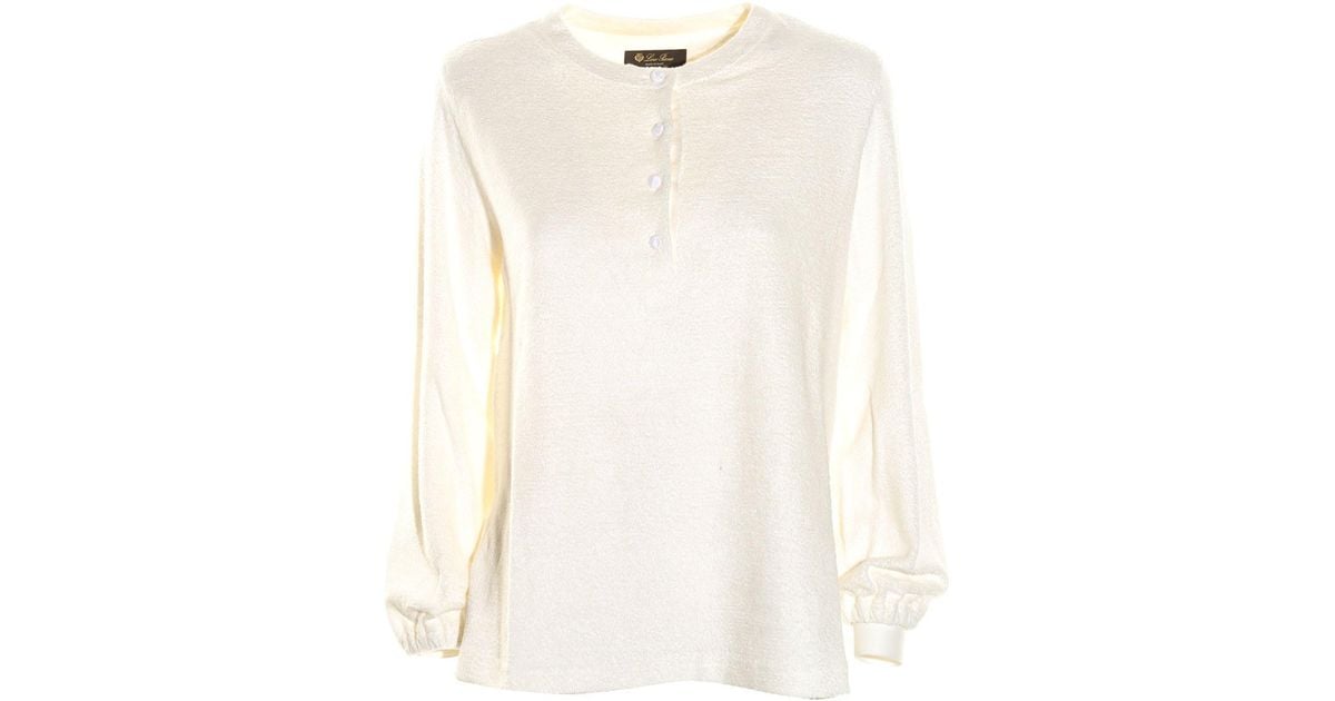 Loro Piana Serafino Panarea Sweater With Buttons in White | Lyst