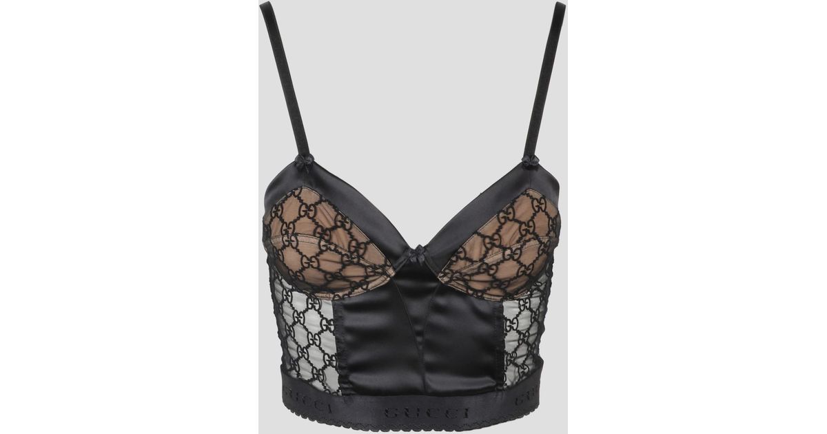 Gucci Lingerie Duchesse Top in Gray | Lyst