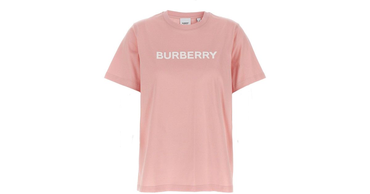 Burberry Logo T-shirt in Pink | Lyst