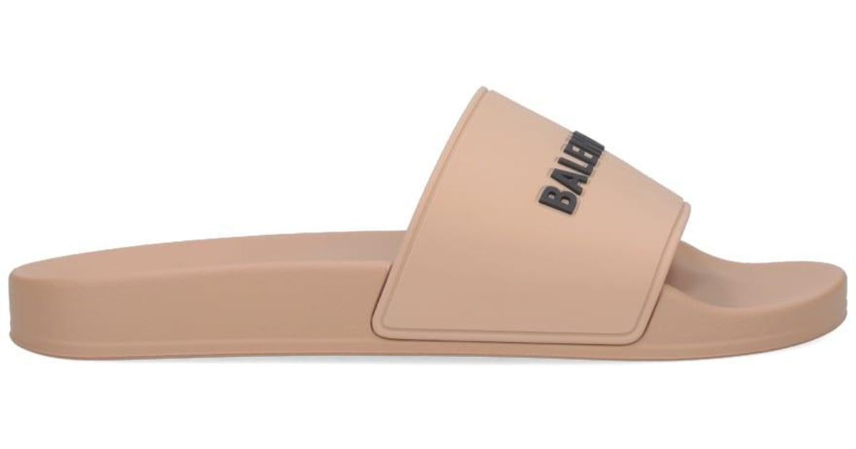 Balenciaga beige slides hot sale