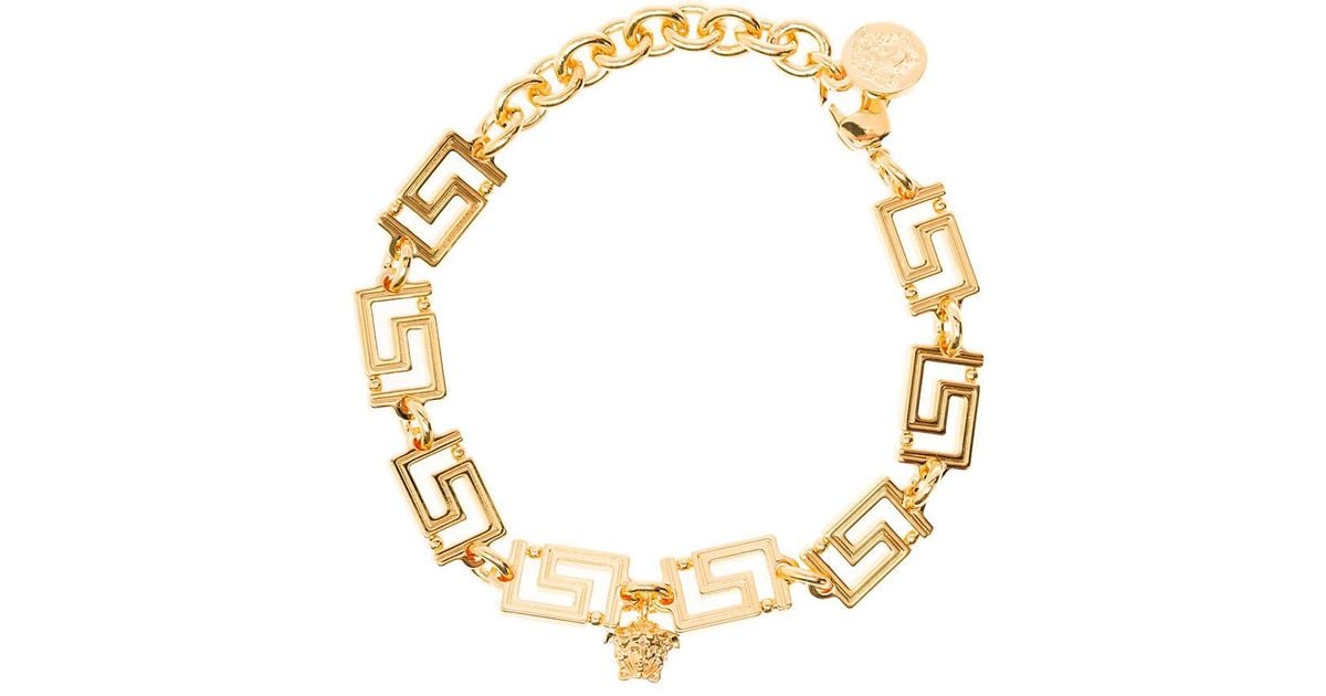 Versace Greca Gold Metal Bracelet Woman - Women in Metallic | Lyst