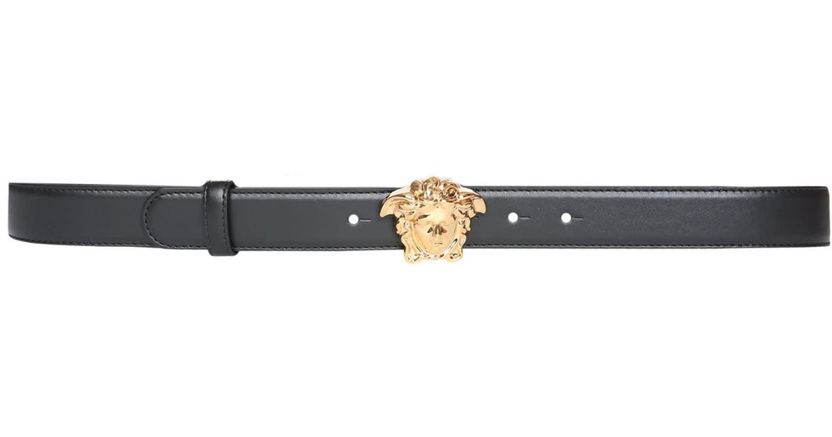 Versace Leather Palace Belt in Nero (White) | Lyst UK