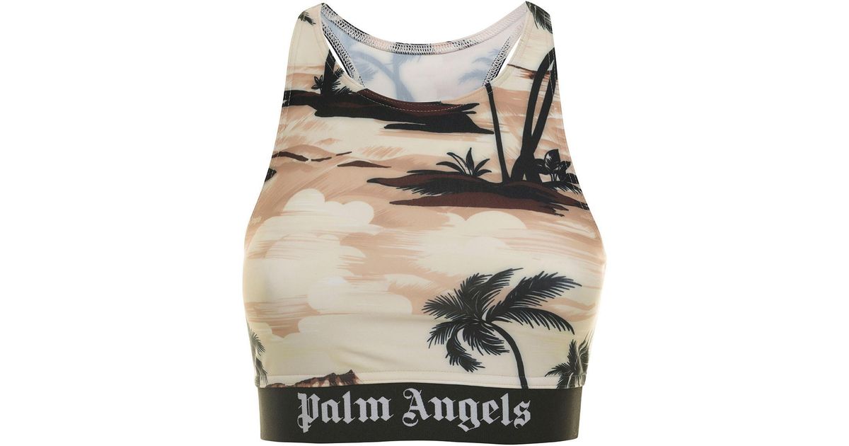 CAMO SPORT BRA in green - Palm Angels® Official