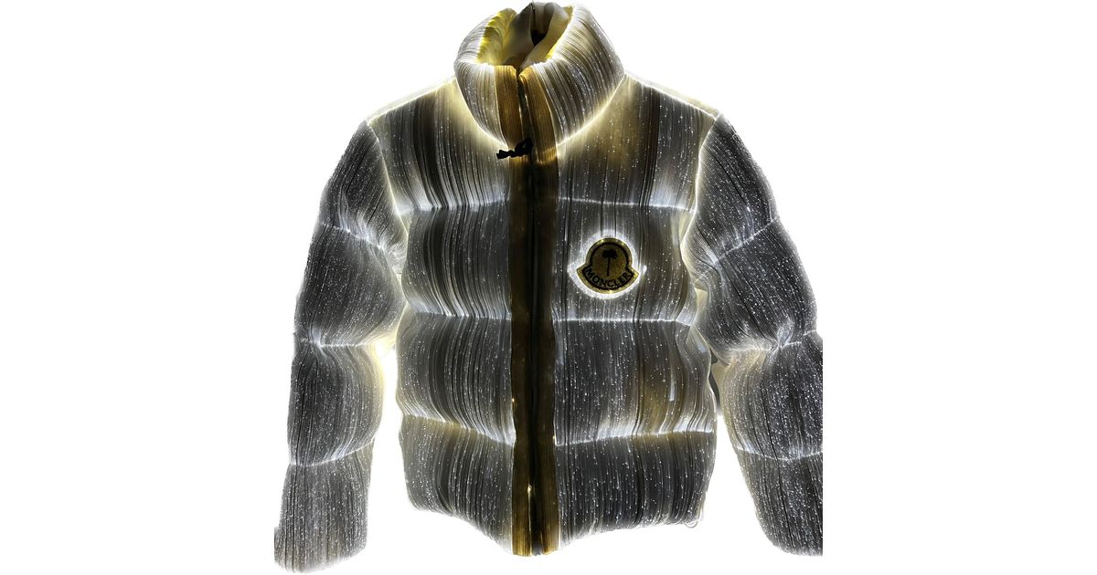 Moncler X Palm Angels White Down Jacket Maya 70 Glow in Black | Lyst