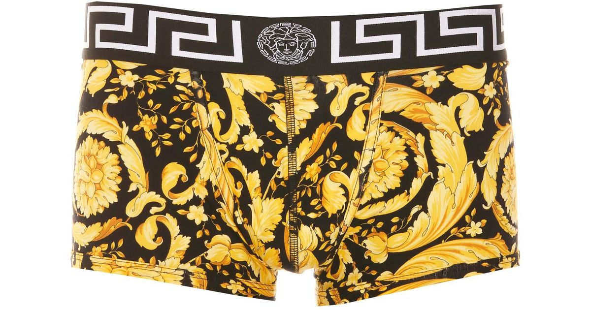 Versace Cotton Barocco Boxer in Gold (Yellow) for Men | Lyst UK