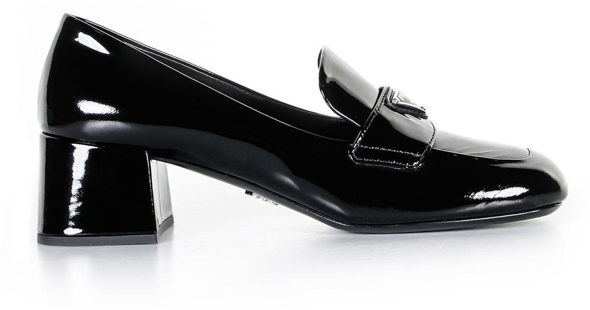 Prada Patent Loafer in Black | Lyst
