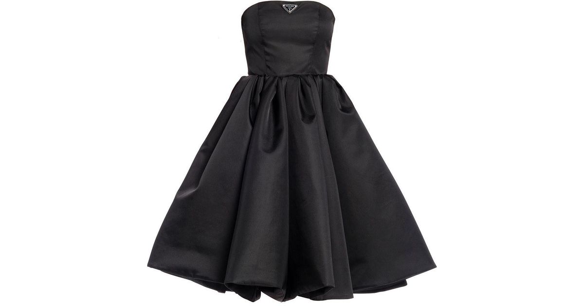 Prada Corset Dress In Re-nylon Gabardine in Black | Lyst