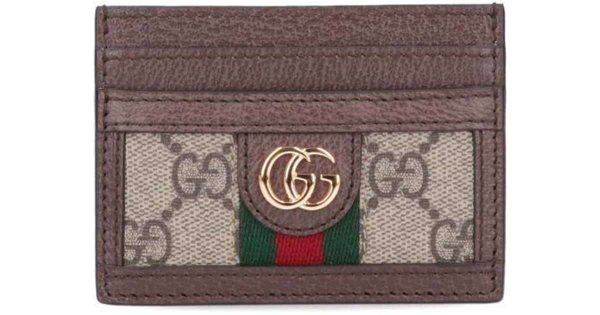 Gucci Ophidia Card Holder in White | Lyst