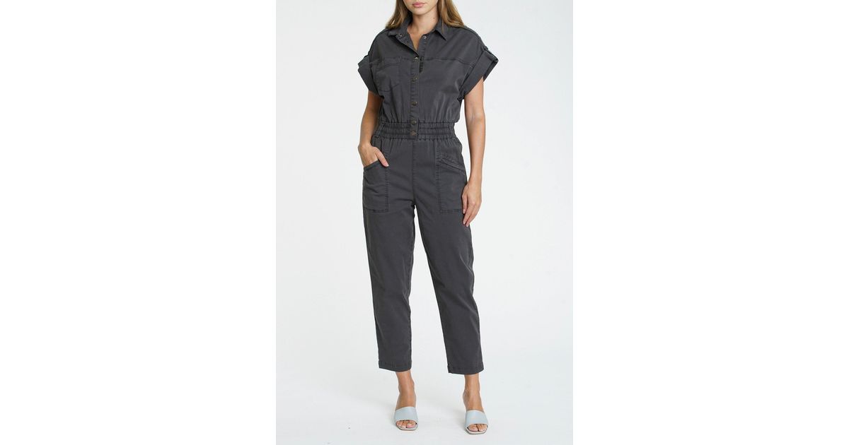 Pistola Denim Cotton Dani Lightweight Dolman Pull On Jumpsuit in Asphalt (Black) - Lyst