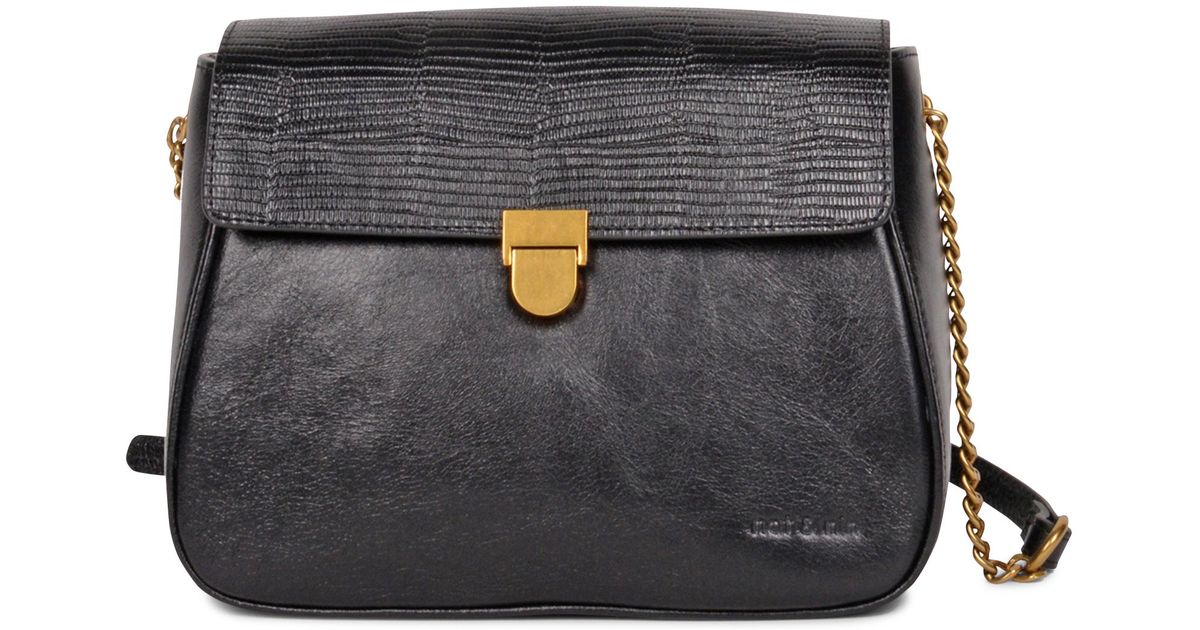 Sac bandoulière en cuir velours Nat & Nin en coloris Noir | Lyst
