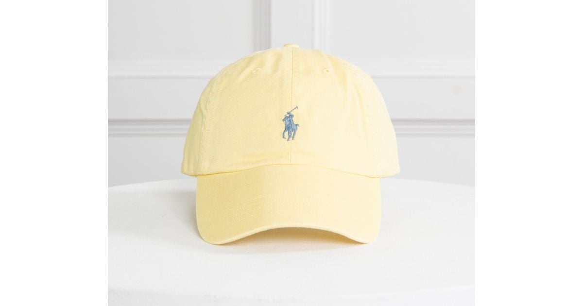 blue polo hat with yellow horse