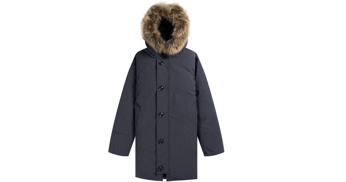 Moncler Fur 'pola Giubbotto' Jacket Dark Navy in Blue for Men - Lyst