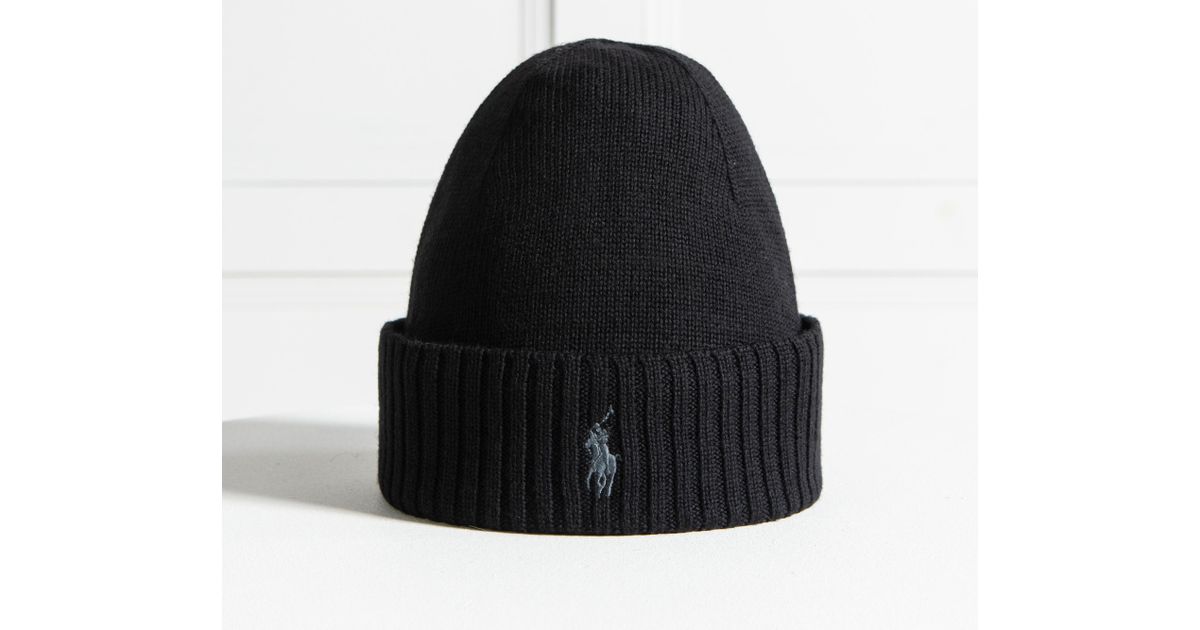black polo beanie