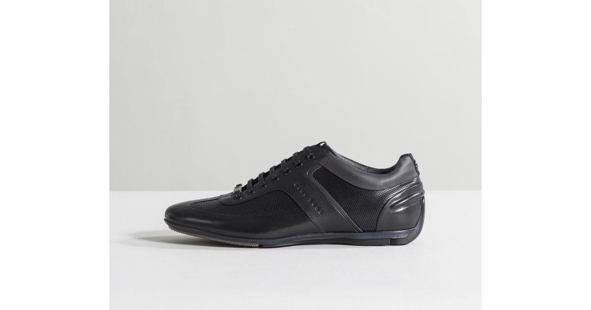 BOSS by HUGO BOSS Leather 'sporty_lowp' Mercedes-benz Trainers Black