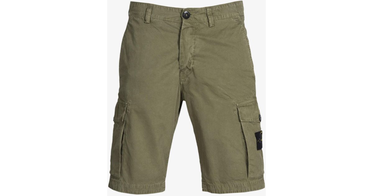 stone island khaki cargo shorts