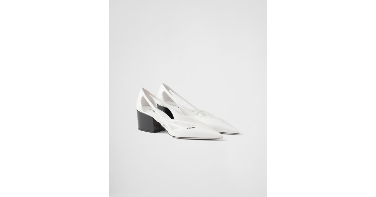 PRA STRAP CUT-OUT PUMPS CRIMSON CALFSKIN