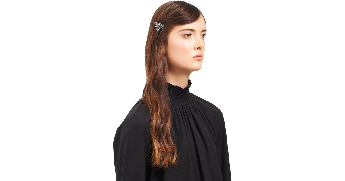 prada logo hair clip