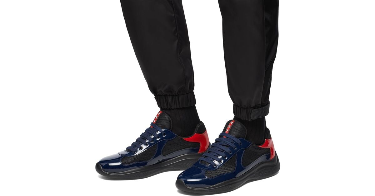 america's cup patent leather and nylon sneakers